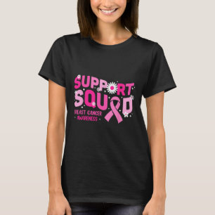Groovy Support Squad Breast Cancer Awareness Pink T-Shirt