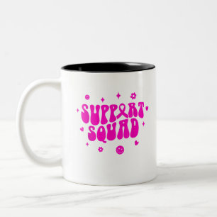 Groovy Support Squad Breast Cancer Awareness We We Two-Tone Coffee Mug