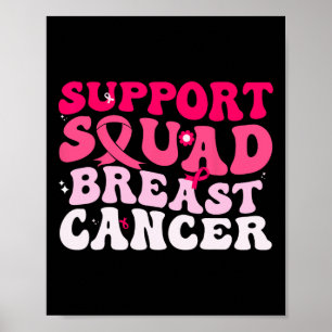 Groovy Support Squad Breast Cancer Awareness White Poster
