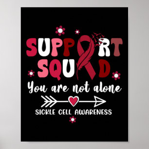 Groovy Support Squad Burgundy Ribbon Sickle Cell G Poster
