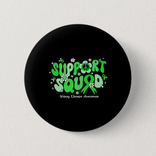 Groovy Support Squad Green Ribbon Kidney Disease A 6 Cm Round Badge