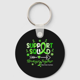 Groovy Support Squad Green Ribbon Kidney Disease A Key Ring