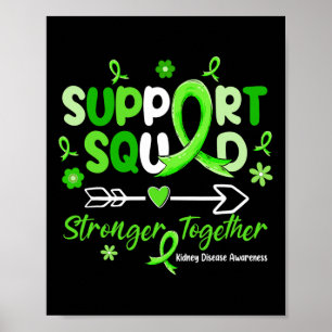 Groovy Support Squad Green Ribbon Kidney Disease A Poster