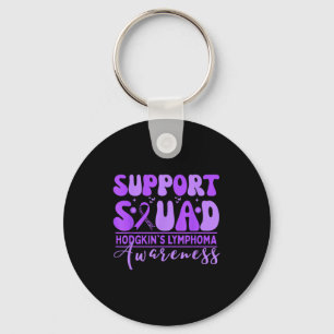 Groovy support squad hodgkins lymphoma lavender key ring