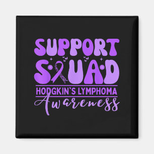 Groovy support squad hodgkins lymphoma lavender magnet