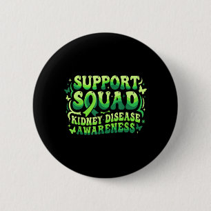 Groovy Support Squad Kidney Disease Awareness 6 Cm Round Badge