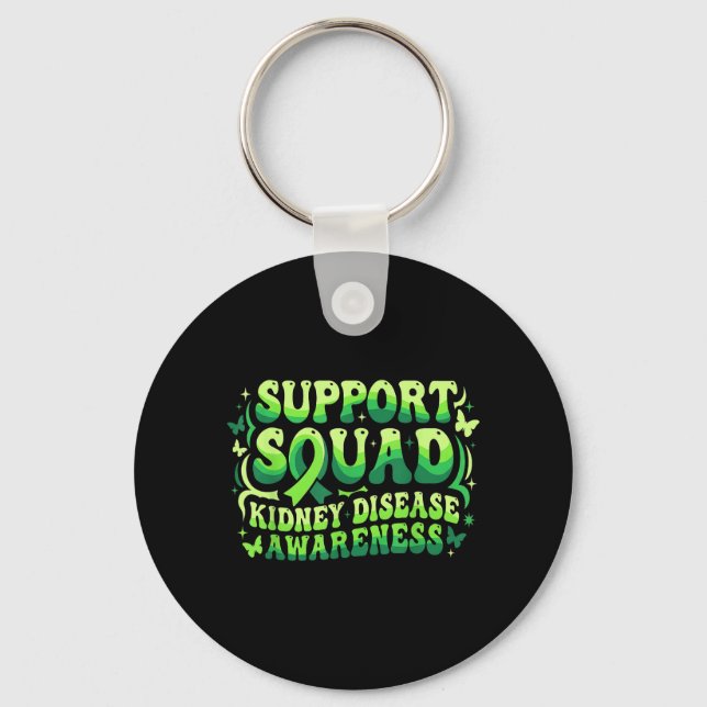 Groovy Support Squad Kidney Disease Awareness Key Ring (Front)