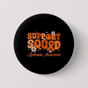 Groovy Support Squad Leukaemia Awareness Month Ora 6 Cm Round Badge