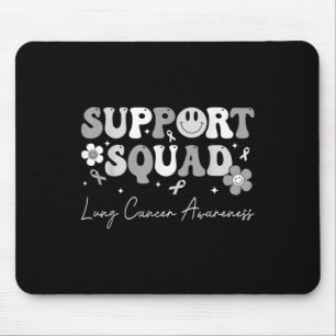 Groovy Support Squad Lung Cancer Awareness White R Mouse Mat