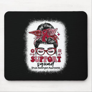 Groovy Support Squad Messy Bun Brain Aneurysm Mouse Mat