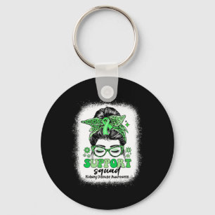 Groovy Support Squad Messy Bun Kidney Disease Key Ring