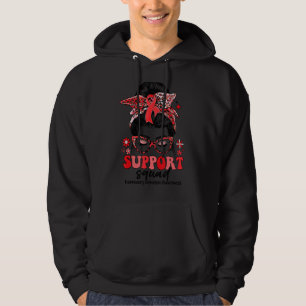 Groovy Support Squad Messy Bun Women Pulmonary Emb Hoodie