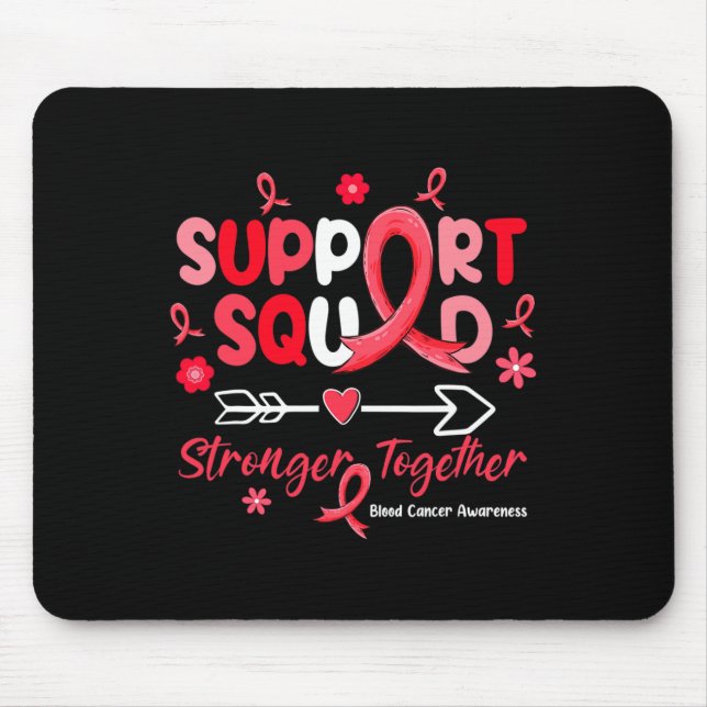 Groovy Support Squad Red Ribbon Blood Cancer Aware Mouse Mat (Front)