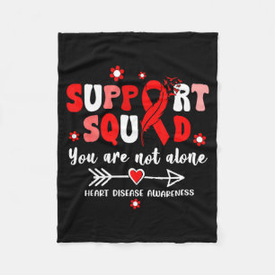 Groovy Support Squad Red Ribbon Heart Disease Awar Fleece Blanket
