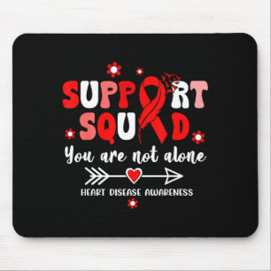 Groovy Support Squad Red Ribbon Heart Disease Awar Mouse Mat