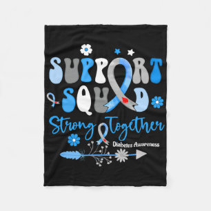 Groovy Support Squad Ribbon T1d Diabetes Awareness Fleece Blanket