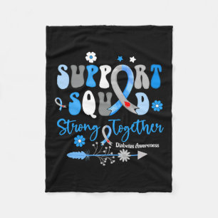 Groovy Support Squad Ribbon T1d Diabetes Awareness Fleece Blanket