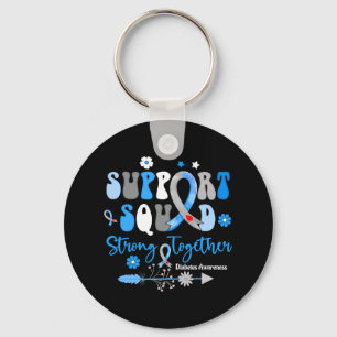 Groovy Support Squad Ribbon T1d Diabetes Awareness Key Ring