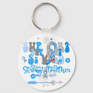 Groovy Support Squad Ribbon T1D Diabetes Awareness Key Ring