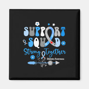 Groovy Support Squad Ribbon T1d Diabetes Awareness Magnet