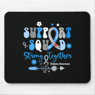 Groovy Support Squad Ribbon T1d Diabetes Awareness Mouse Mat