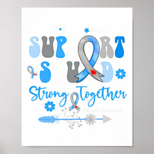 Groovy Support Squad Ribbon T1D Diabetes Awareness Poster