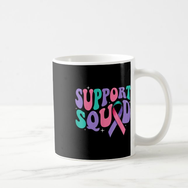 Groovy Support Squad Thyroid Cancer Awareness Frie Coffee Mug (Right)