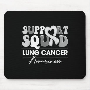 Groovy Support Squad White Ribbon Lung Cancer Awar Mouse Mat