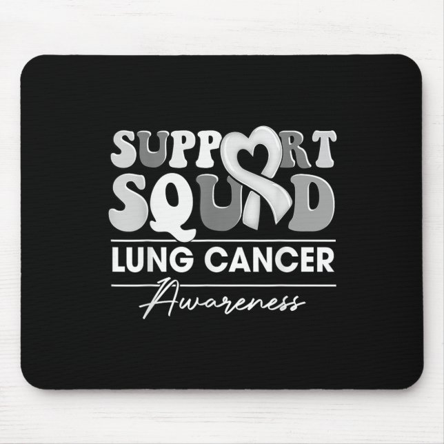 Groovy Support Squad White Ribbon Lung Cancer Awar Mouse Mat (Front)