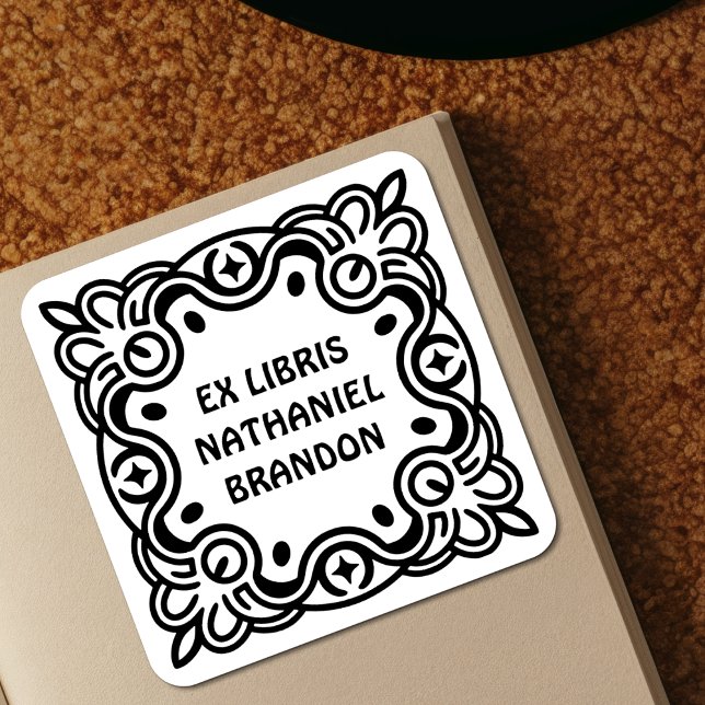 Groovy Swirls Ex Libris Bookplate Labels - Custom (Creator Uploaded)