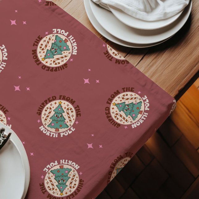 Groovy Table Décor 70s Pastel Christmas Style Long Table Runner (Groovy Table Décor 70s Pastel Christmas Style)