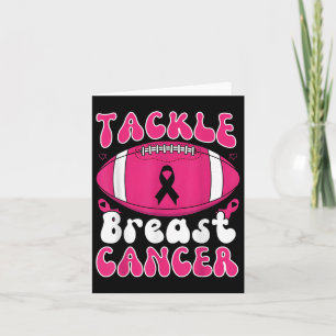 Groovy Tackle Breast Cancer Awareness Pink Ribbon Card