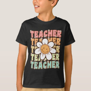 Groovy Teacher Cute Daisy Flower Retro Back To Sch T-Shirt