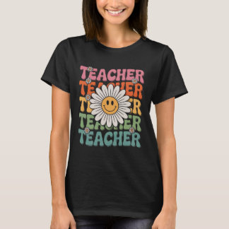 Groovy Teacher Cute Daisy Flower Retro Back to Sch T-Shirt