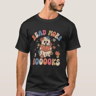 Groovy Teacher Halloween Ghost Read More Booooks L T-Shirt