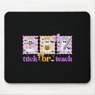Groovy Teacher Halloween Trick Or Teach Ghost Men  Mouse Mat