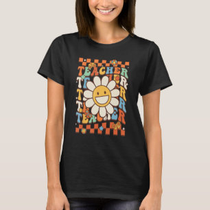 Groovy Teacher Hippie Teach Teacher Daisy Colorfu T-Shirt