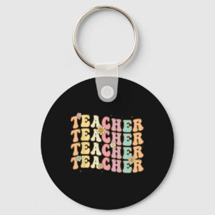 Groovy Teacher Inspirational Colourful Back To Sch Key Ring