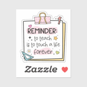 Groovy Teacher Quote Reminders Stickers
