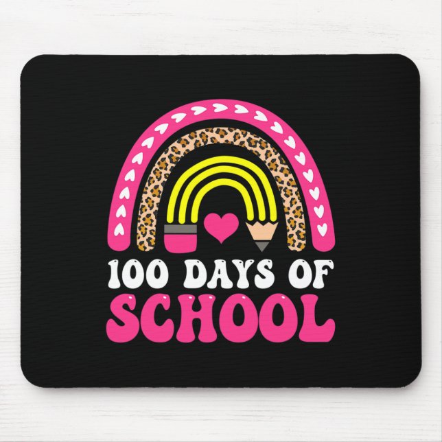 Groovy Teacher Valentine Back to School 100 Days o Mouse Mat (Front)