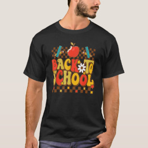 Groovy Teacher Vibes Elementary Retro Welcome Back T-Shirt