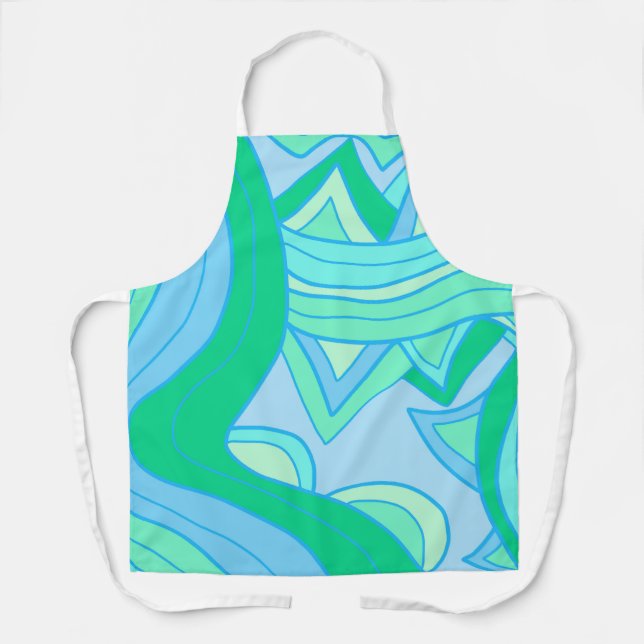 Groovy Teal Apron (Front)