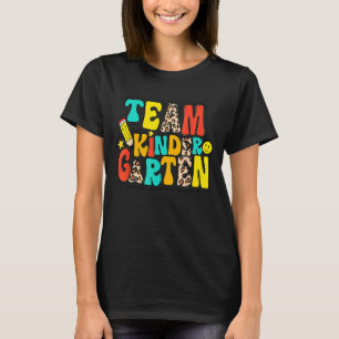 Groovy Team Kindergarten Leopard Back To School Te T-Shirt
