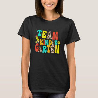 Groovy Team Kindergarten Leopard Back To School Te T-Shirt
