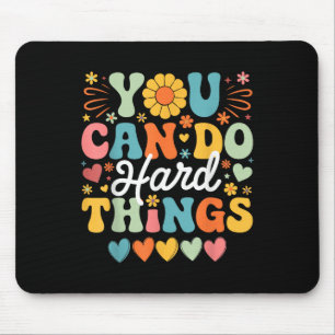 Groovy Test Day Teacher You Can Do Hard Things Men Mouse Mat