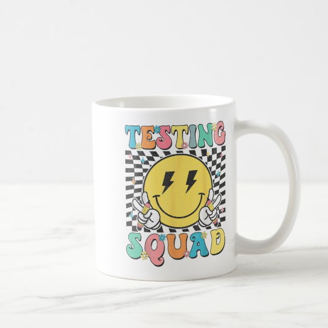 Groovy Test Day Testing Squad Motivation Teacher S Coffee Mug (Right)