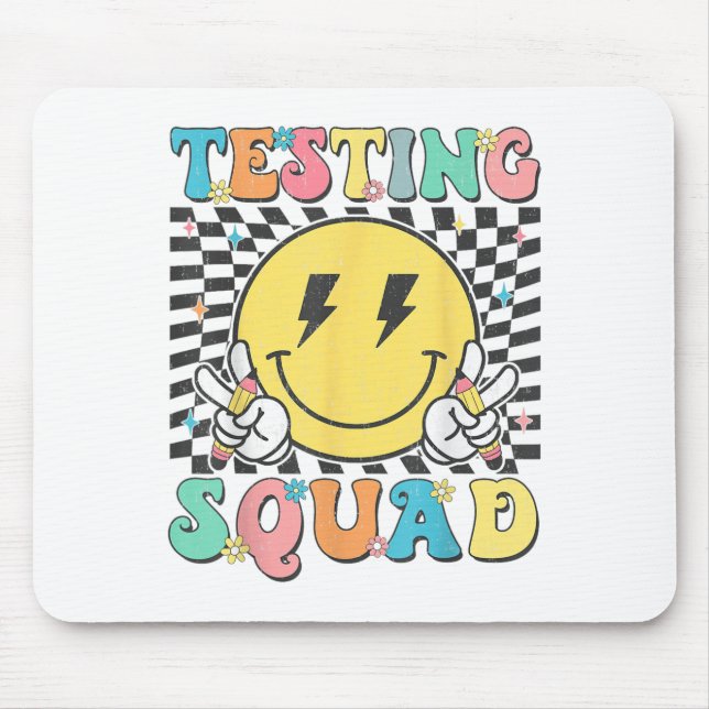 Groovy Test Day Testing Squad Motivation Teacher S Mouse Mat (Front)