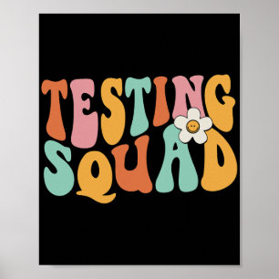 Groovy Testing Squad Test Day Motivational Teacher Poster