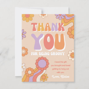 Groovy Thank You Card   Retro Thank You Card