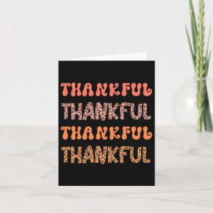 Groovy Thankful Fall Autumn Leopard Retro Thanksgi Card
